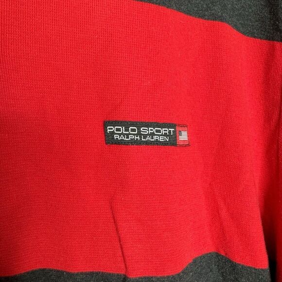 Ralph Lauren Polo Sport Red/Black Striped Short Sleeve 2XL Sweater/Polo Cotton - Picture 6 of 9